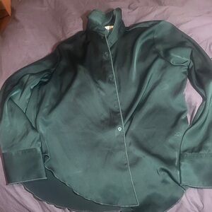 Women's Satin Button-Up Blouses